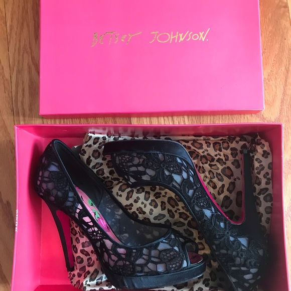 Betsey Johnson Shoes - Betsy Johnson Lace peep toe heels